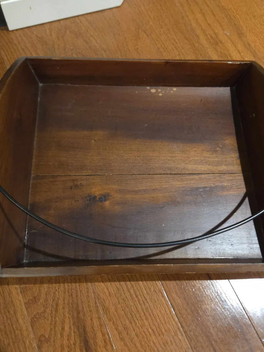 Farmhouse Style Wood & Metal Serving Tray w/ Black Swing Handle, Rooster Accent